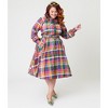 Unique Vintage Women's Plus Belted Cotton Shirt Dress - 4 of 4