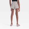 Girls' High-Rise A-Line Leopard Printed Washed Denim Shorts - art class™ Beige - 2 of 3