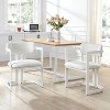Okak Vintage Rattan Dining Chairs Set of 2, Solid Birch Wood Frame, Upholstered Kitchen Side Chair with Woven Back, Ready-to-Use - 2 of 4