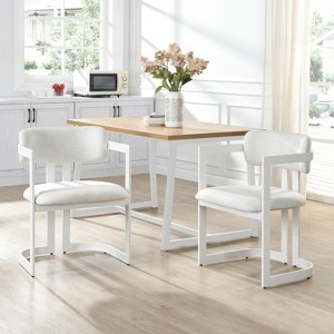 PAGED Modern Style Dining Chairs Set of 2 Upholstered Dining Room Chairs Versatile Armchairs with Metal Frame for Dining Room, Kitchen - 1 of 4
