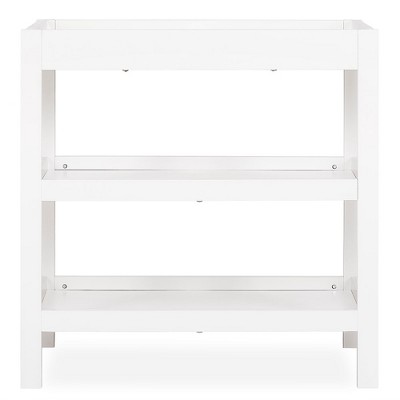 White Pinewood Changing Table with Safety Strap and Shelves