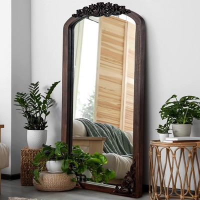 Neutypechic Arched Wood Frame Window Mirror Decorative Full Length ...