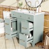Gulches 36 inch Green Bathroom Vanity with Sink Top Combo Single Sink Shaker Cabinet Soft Closing Door 3 Drawers - 2 of 4