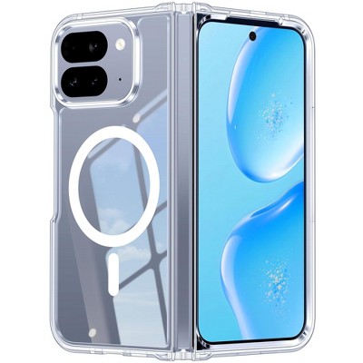 BONGEEK for Google Pixel 10-Pro-Fold Case: Magnetic Clear Military Grade Shockproof Anti Yellowing Slim Phone Cover, Protective Rugged Case , Clear