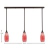 Toltec Lighting Any 3 - Light Chandelier in  Dark Granite with 5.5" Red Fusion Shade - 2 of 2
