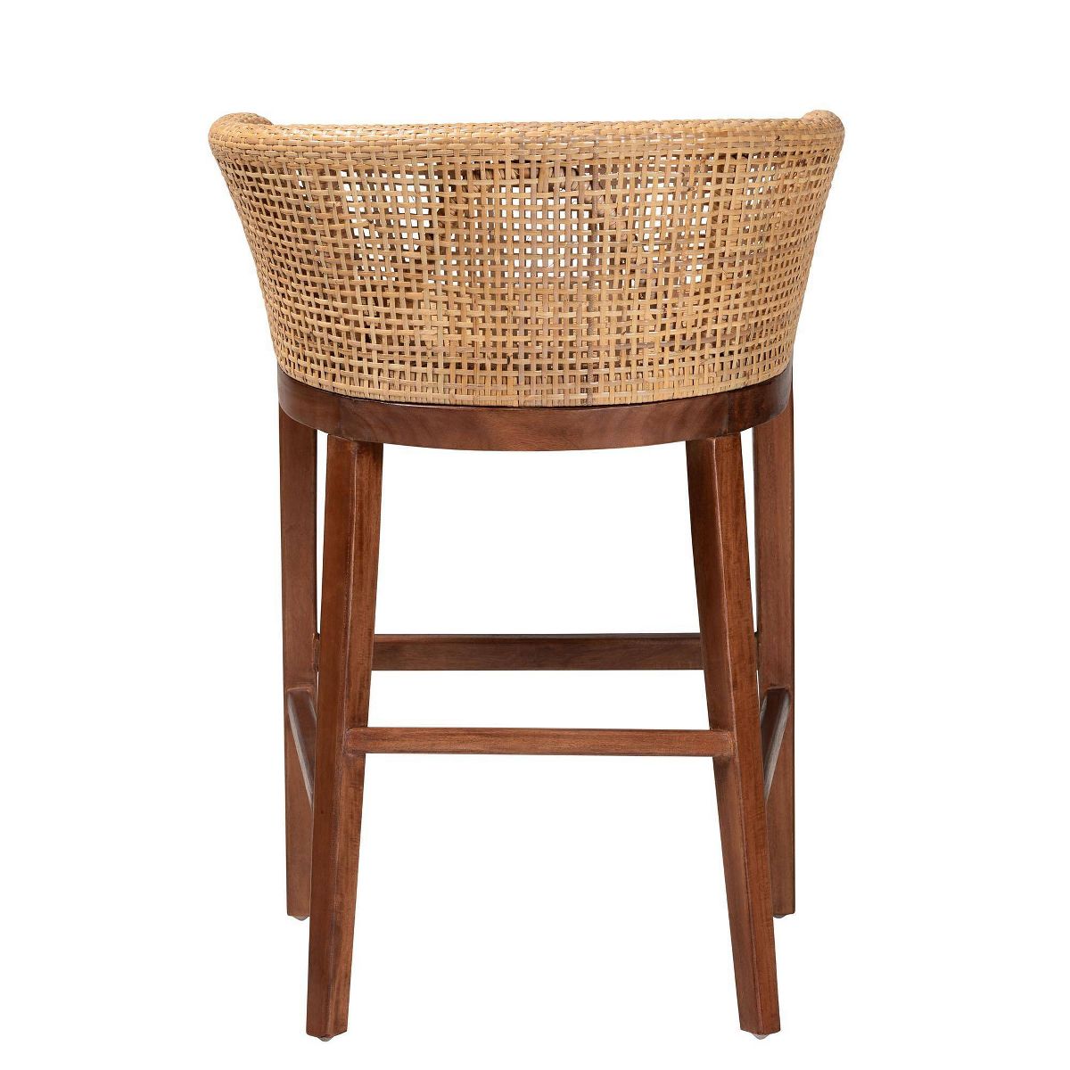 bali & pari Papua Natural Rattan and Acacia Wood Counter Height Barstool Natural Brown/Walnut Brown: 30 Day Limited Warranty, Spot Clean - thumbnail 5