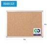 MasterVision Earth Series Self-Healing Cork Bulletin Board, Wall Mounting 100% Recycled Cork Push Pin Board , 18" x 24", Aluminum Frame - 2 of 4