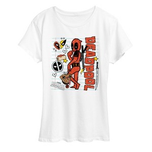 Women's - Marvel - Deadpool & Wolverine Notebook Doodles Short Sleeve Graphic T-Shirt - 1 of 4
