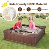 Safstar Kids Outdoor Sandbox 48.5" x 48.5" x 12.5" Large HDPE Sandpit with Oxford Cover - 4 of 4