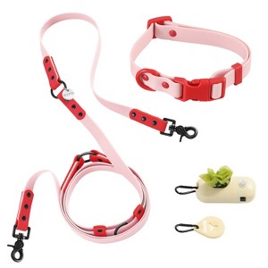 THE LICKER STORE Luna 8FT Adjustable 6-in-1 Waterproof Hands-Free Leash and Collar with LED Flashlight, Bag Dispenser, and Poop Bag Holder - 1 of 4