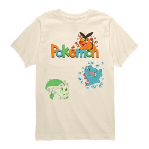 Boys' - Pokémon - Chikorita, Tepig, Totodile- Youth Short Sleeve Graphic T-Shirt Short Sleeve Graphic T-Shirt - 1 of 4