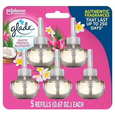 Glade PlugIns Scented Oil Air Freshener Exotic Tropical Blossoms Refill - 3.35oz/5ct