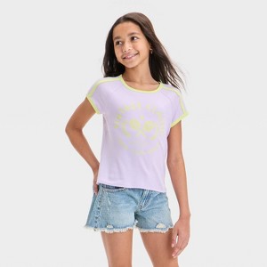 Girls' Short Sleeve Ringer T-Shirt - art class™ - 1 of 3
