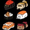 Junior's Design By Humans Sushi Persian Cat By huebucket T-Shirt - 2 of 3