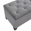 NicBex Storage Bench Fashion Velvet Fabric Upholstered Rectangular Bench for Bedroom and Entryway, Gray - 4 of 4
