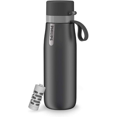 Philips 18ozWater GoZero Everyday Insulated Stainless Steel Water Bottle with Filter - Gray