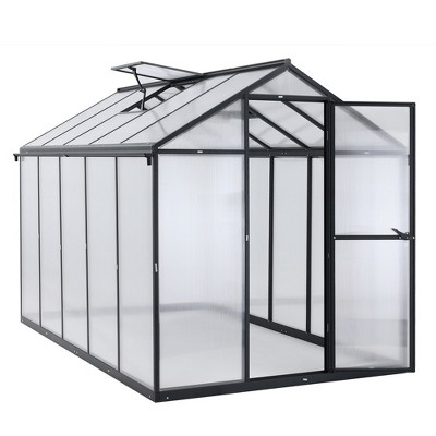 Aoodor Walk-in Greenhouse Polycarbonate Panel Hobby Greenhouses With ...