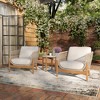 New Classic Furniture,Solstice Wood Patio Club Chair, Linen Beige (Set of 2) - 4 of 4
