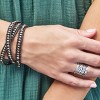 Silpada 'Layered With Ease' Sterling Silver and Leather Pyrite Wrap Bracelet, 23" - 4 of 4
