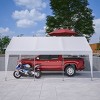 Outdoor 13×20 FT CarPort, Garage with Galvanized Steel Frame and PE Roof,  Storage Canopy Garage with Removable Sidewalls-Coolbibila - 3 of 4