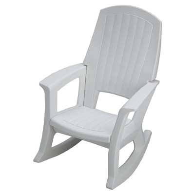 Semco Plastics SEMW Extra Large Recycled Plastic Resin Durable Outdoor Patio Rocking Chair, White