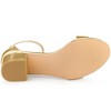 Allegra K Women's Open Round Toe Block Low Heels Ankle Strap Sandals - 4 of 4