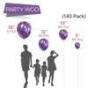 PartyWoo Balloons Metallic Purple Chrome 18 12 10 5 Inch 140 pcs - 2 of 4