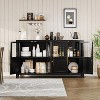 Large Buffet Cabinet with Storage, Sideboard Buffet Cabinet with Glass Doors for Kitchen Dining Room, Living Room - 4 of 4