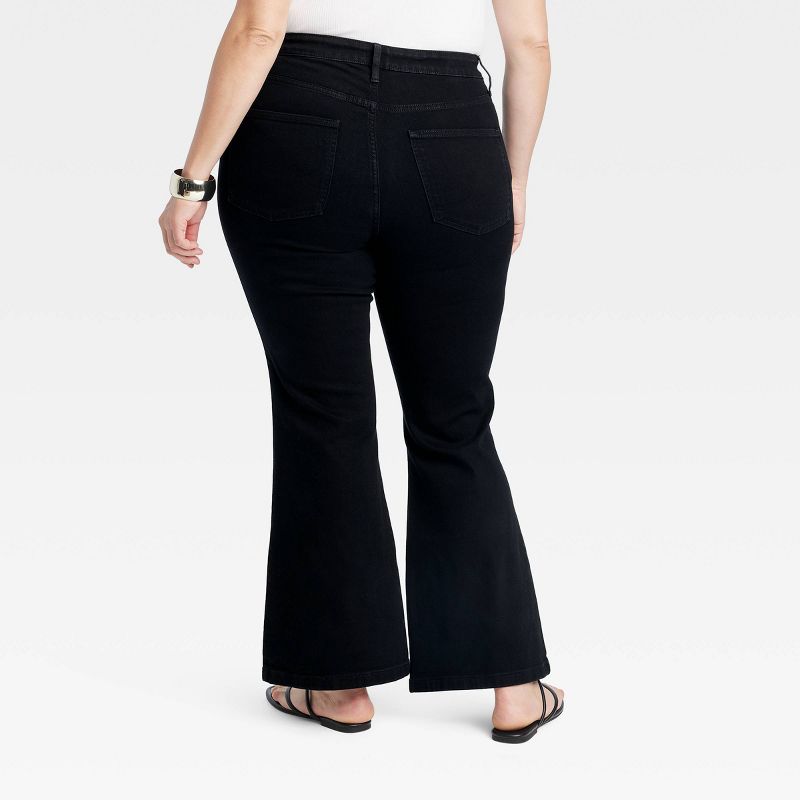 Women's High-Rise Relaxed Flare Jeans - Ava & Viv™, 2 of 6