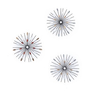 Brewster (Set of 3) Aureaus Starburst Metal Wall Arts: Iron Construction, Modern Decor, 3D Sculptures, Keyhole Mounting - 1 of 4