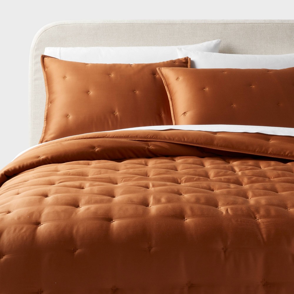 Photos - Bed Linen 3pc Full/Queen TENCEL® Comforter and Sham Set Copper - Threshold™