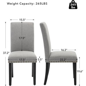 Dining Chairs Set of 2, Modern Fabric Upholstered Chairs, Wood Legs, 265lbs Weight Capacity, Easy Clean, for Dining Room, Kitchen, Home - 1 of 4
