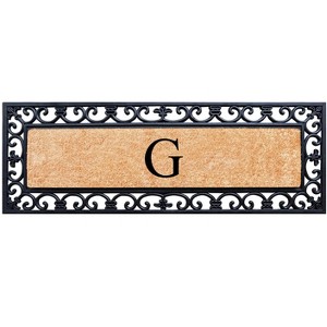 A1HC Rubber Coir Doormat For Outdoor Entrance, Anti-Shed Treated Front Door Mat 18x48, Monogrammed - 1 of 4