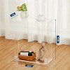 Acrylic Narrow Console Table for Entryway, 18 * 7 * 20in Acrylic Table, Square Legs, Skinny Entry Desk for Sofa, Foyer, Hallway, 2-Tier, Clear - 2 of 4