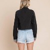 Women's Denim Paneled Leopard Print Ripped Jacket - Pretty Bash - 2 of 4