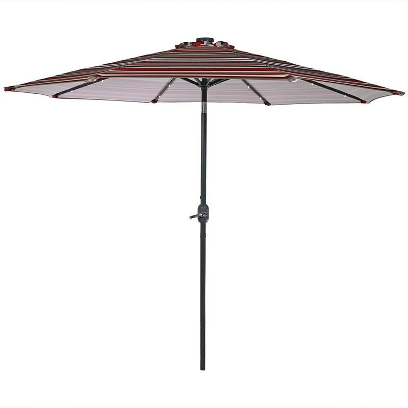 Sunnydaze Outdoor Aluminum Patio Umbrella with Solar LED Lights, Tilt, and Crank - 9', 4 of 18