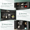 Farmhouse Coffee Bar Cabinet with Drawers, Shelves, Wine & Glass Racks for Kitchen, Dining Room, Living Room - 4 of 4