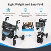 JUJABU Lightweight Foldable Rollator Walker with Seat, 8" All-Terrain Rubber Wheels, Backrest, Handles, Aluminum Frame for Seniors & Adults - 3 of 4