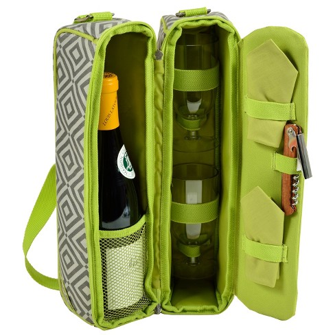 Picnic At Ascot - Deluxe Insulated Wine Tote With 2 Wine Glasses