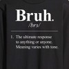 Men's - Instant Message - Bruh Definition Long Sleeve Graphic T-Shirt - 2 of 4