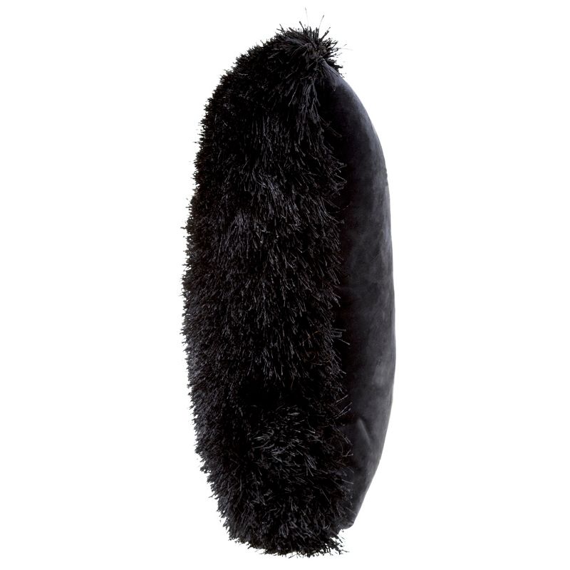 Hastings Home Oversized Luxury Square Plush Floor or Throw Pillow with Faux Fur for Bedroom, Living Room, or Dorm - Black, 5 of 7