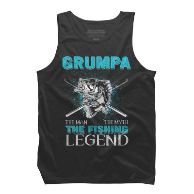 Men's Design By Humans Grumpa Man Myth Fishing Legend By HoangCathrine Tank Top