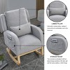 PAGED 27.5" Rocking Chair Modern High Backrest Accent Chair Reading Chair with One Lumbar Pillow, Two Side Pockets for Living Room - 2 of 4