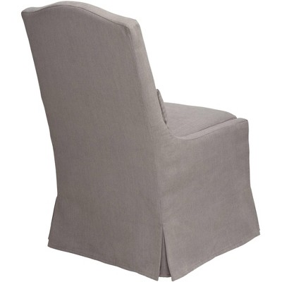 Slate Gray LiveSmart Fabric Slipcover Dining Chair with Caster Wheels