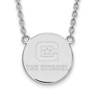 Black Bow Jewelry 14k White Gold The Citadel Bulldogs NCAA Necklace 18 Inch