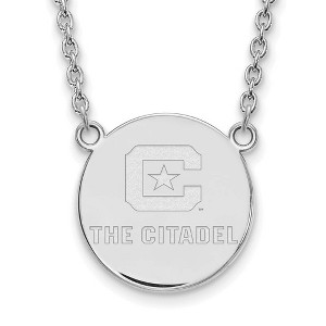 Black Bow Jewelry 14k White Gold The Citadel Bulldogs NCAA Necklace 18 Inch - 1 of 4
