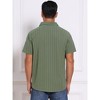 INSPIRE CHIC Men's Point Collar Short Sleeve Button Down Casual Stripes Linen Shirts - 3 of 4