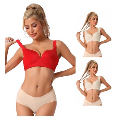 INSPIRE CHIC Women's Adjustable Strap Full Coverage Push Up Bras 3 Packs