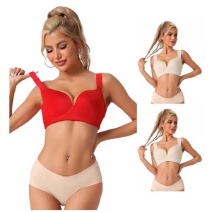 INSPIRE CHIC Women's Adjustable Strap Full Coverage Push Up Bras 3 Packs - 1 of 4