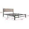 homfan Queen Bed, Platform Bed Frame with Rustic Vintage Wood Headboard, Strong Metal Slats Support Mattress Foundation, No Box Spring Needed - 2 of 4